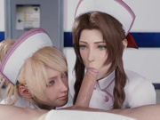 Lunafreya and Aerith blowjob, Final fantasy by Lazy Procrastinator