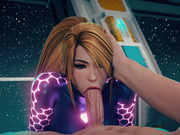 Hot cum deep in throat, Sarah fellatio, Metroid by Bouquetman