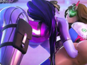 Watching lesbian porn - D.Va from Overwatch, assembly, part 2/3