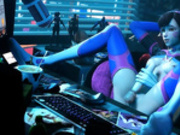 Masturbates in hot tube - D.Va from Overwatch, assembly, part 2/1