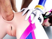 Naked 3d toon with stunning bodies - D.Va from Overwatch, assembly, part 1/4