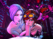 Hot double blowjob / Maya and Gaige from Borderlands