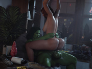 She-Hulk and Widow 2 by Amazonium3D